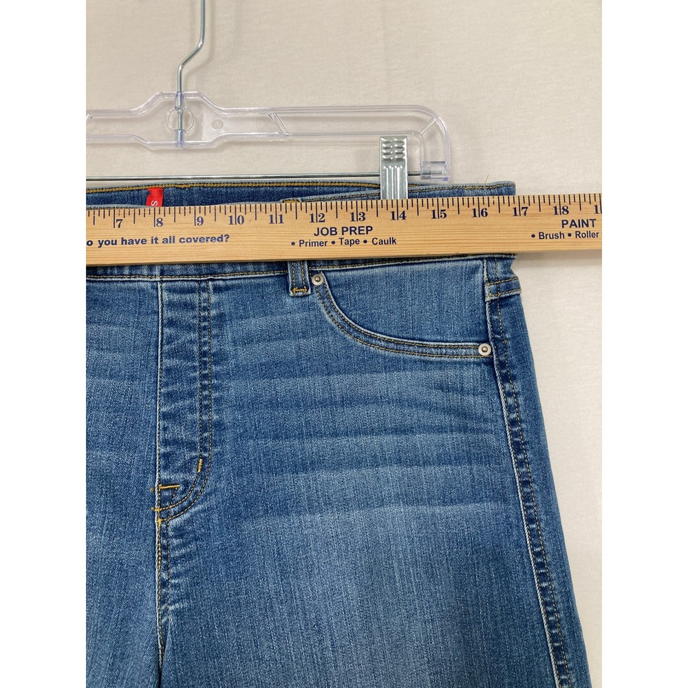 SPANX Seamed Front Wide Leg Jeans Size XL Vintage Indigo Pull-on Comfy - Picture 7 of 11
